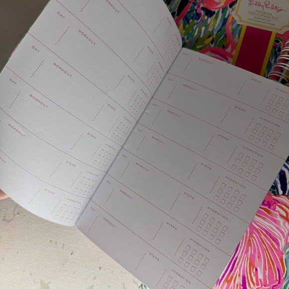 Lilly Pulitzer Stationary Lot Notebooks Planner Workout Planner Sticky Notes - Picture 5 of 6